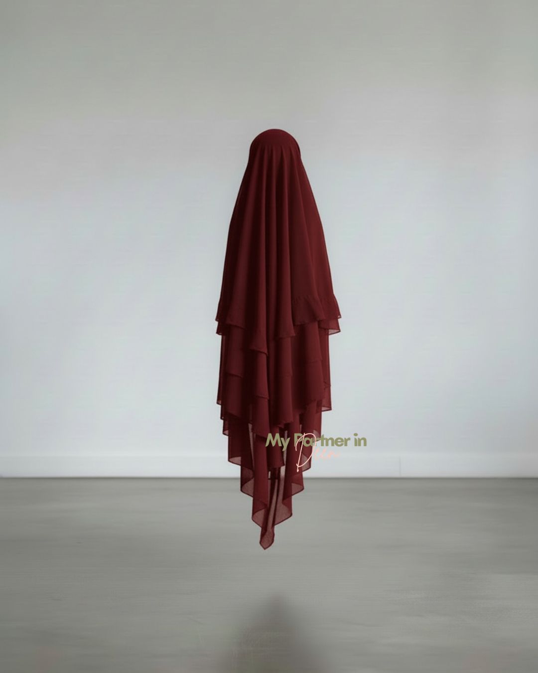 Khimar 3 voiles - Mousseline crêpe