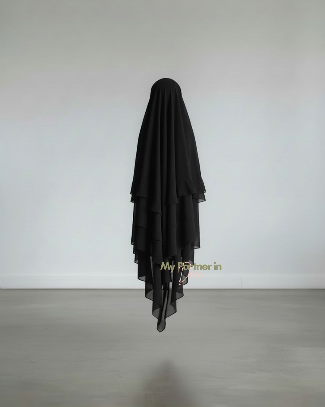 Khimar 3 voiles - Mousseline crêpe