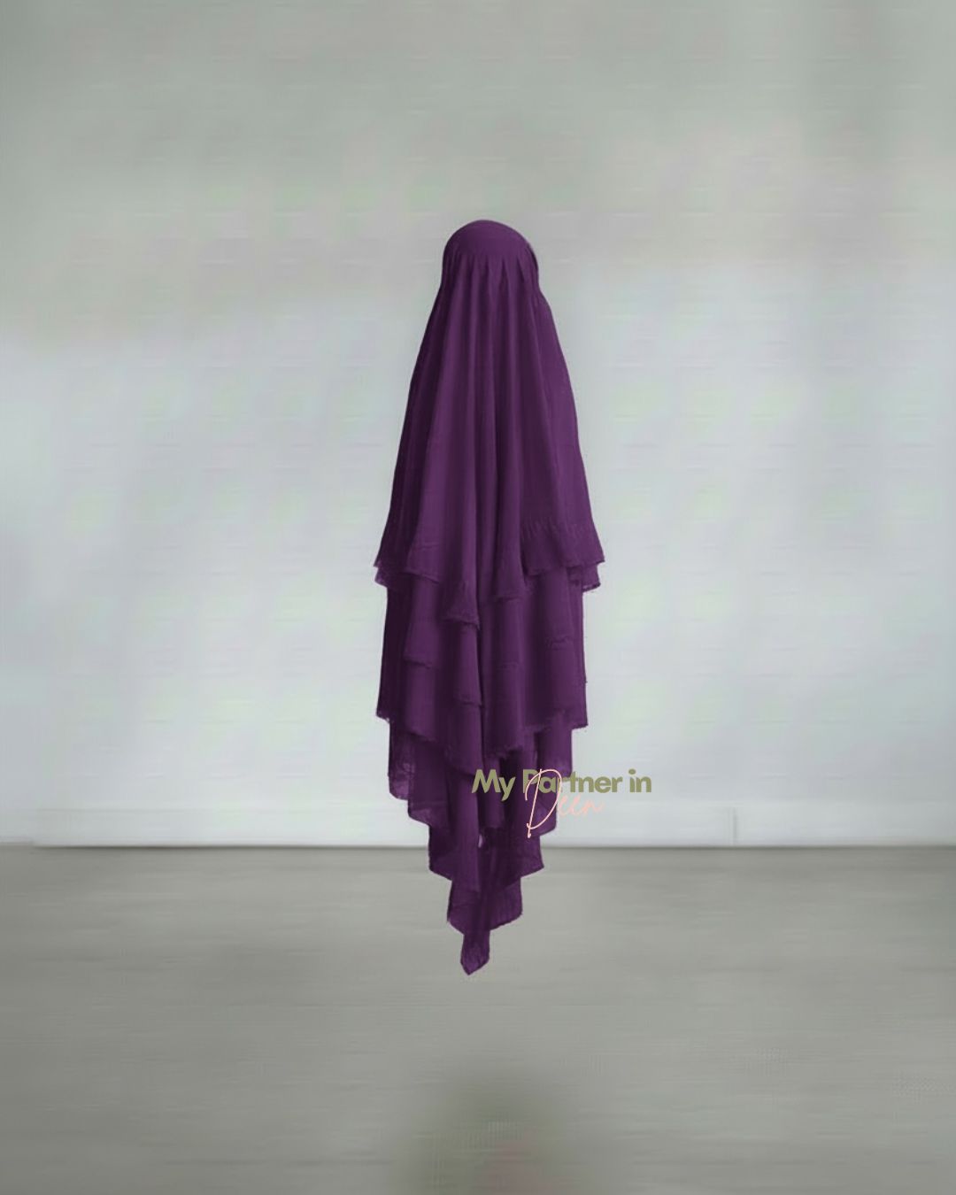 Khimar 3 voiles - Mousseline crêpe