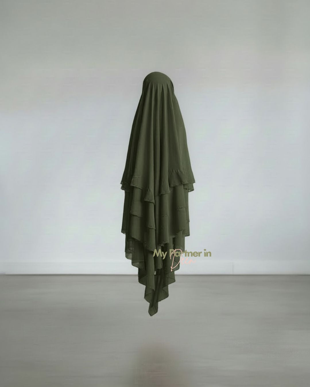 Khimar 3 voiles - Mousseline crêpe